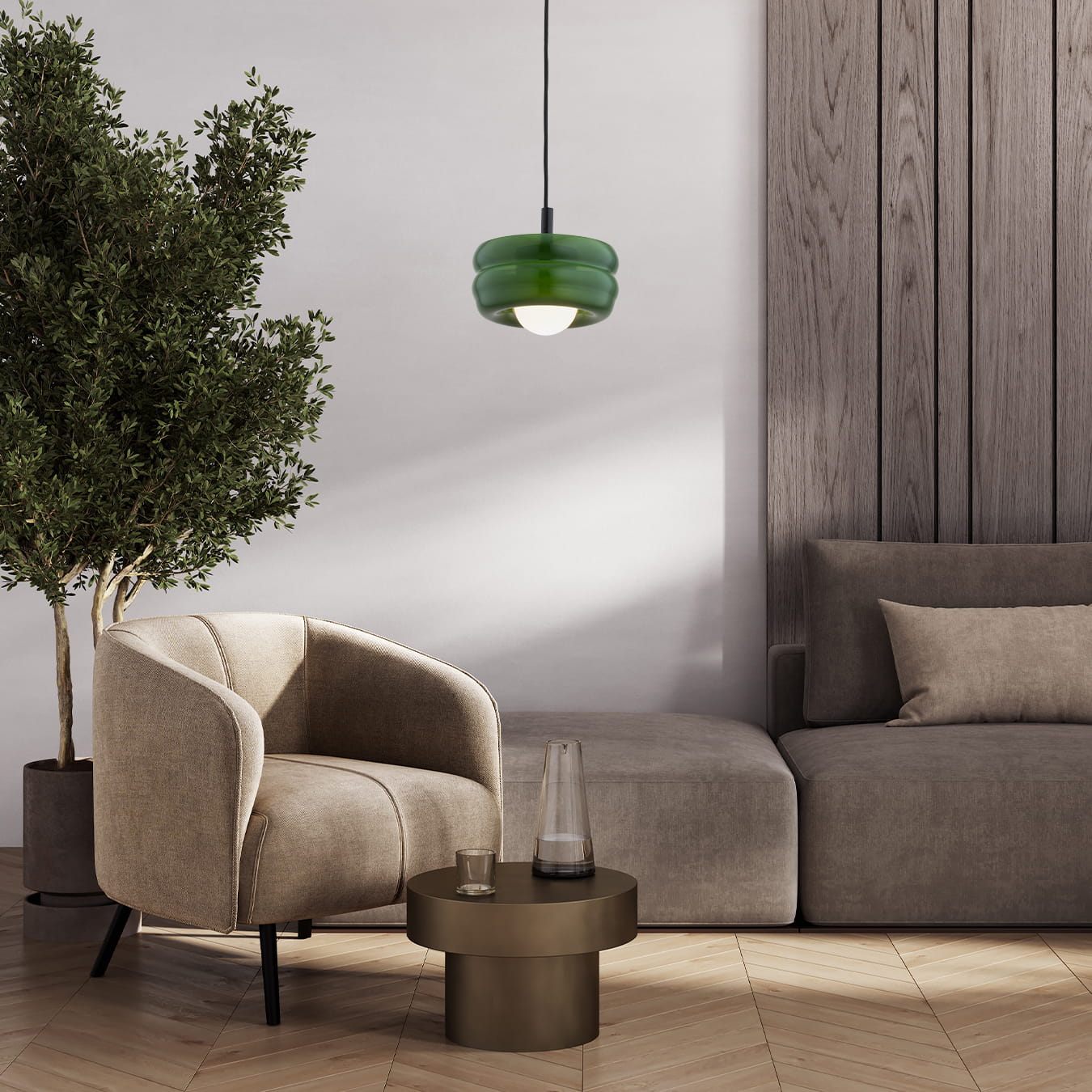 Argon Tevo lampa wisząca 1x4,5 W zielona 8815