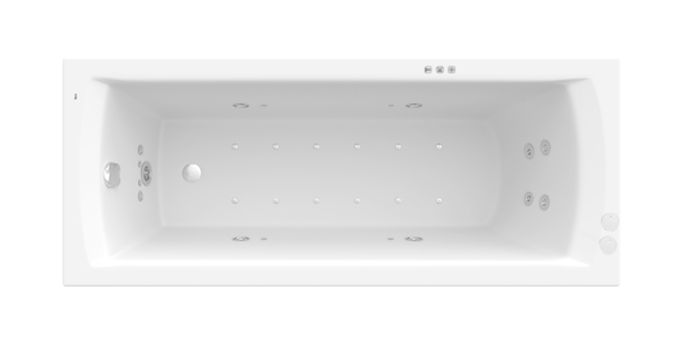 Roca Linea wanna prostokątna 170x70 cm z hydromasażem Smart WaterAir Plus biała A24T038000