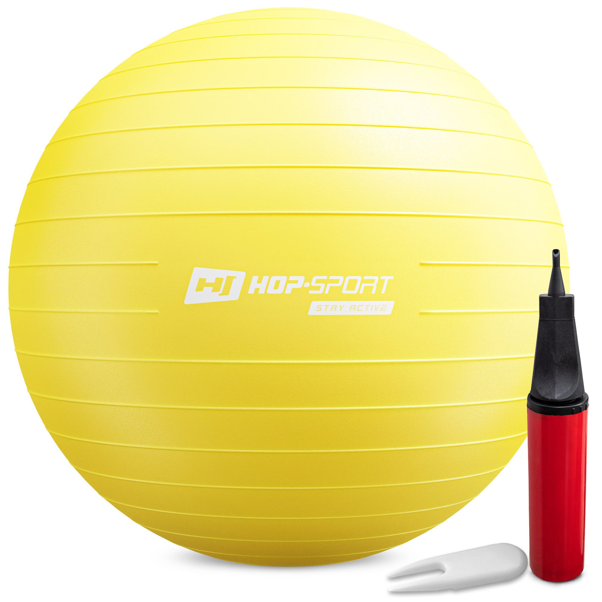 Piłka fitness 70cm z pompką - żółta