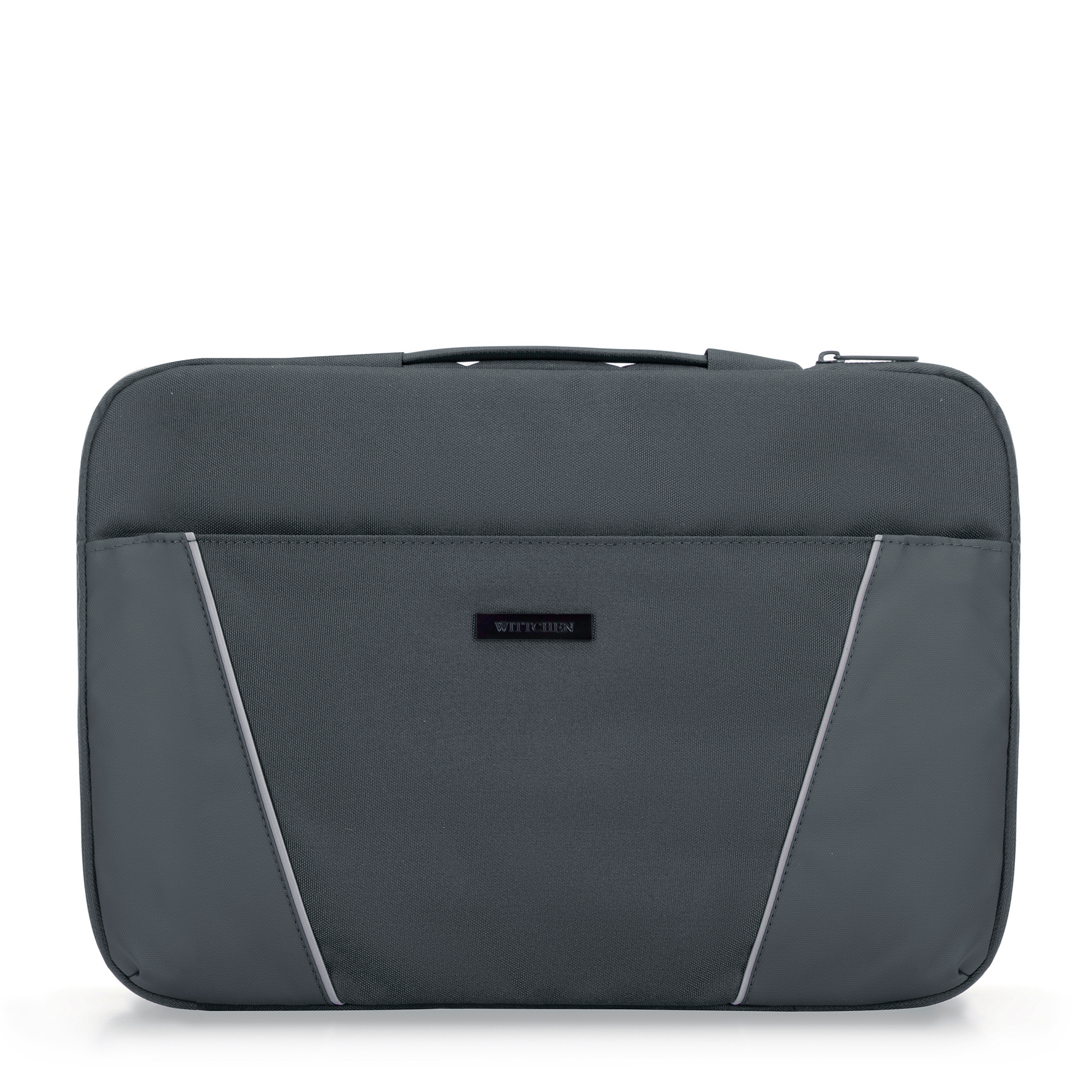 Pokrowiec na laptopa 15'' z ukośnymi przeszyciami szary
