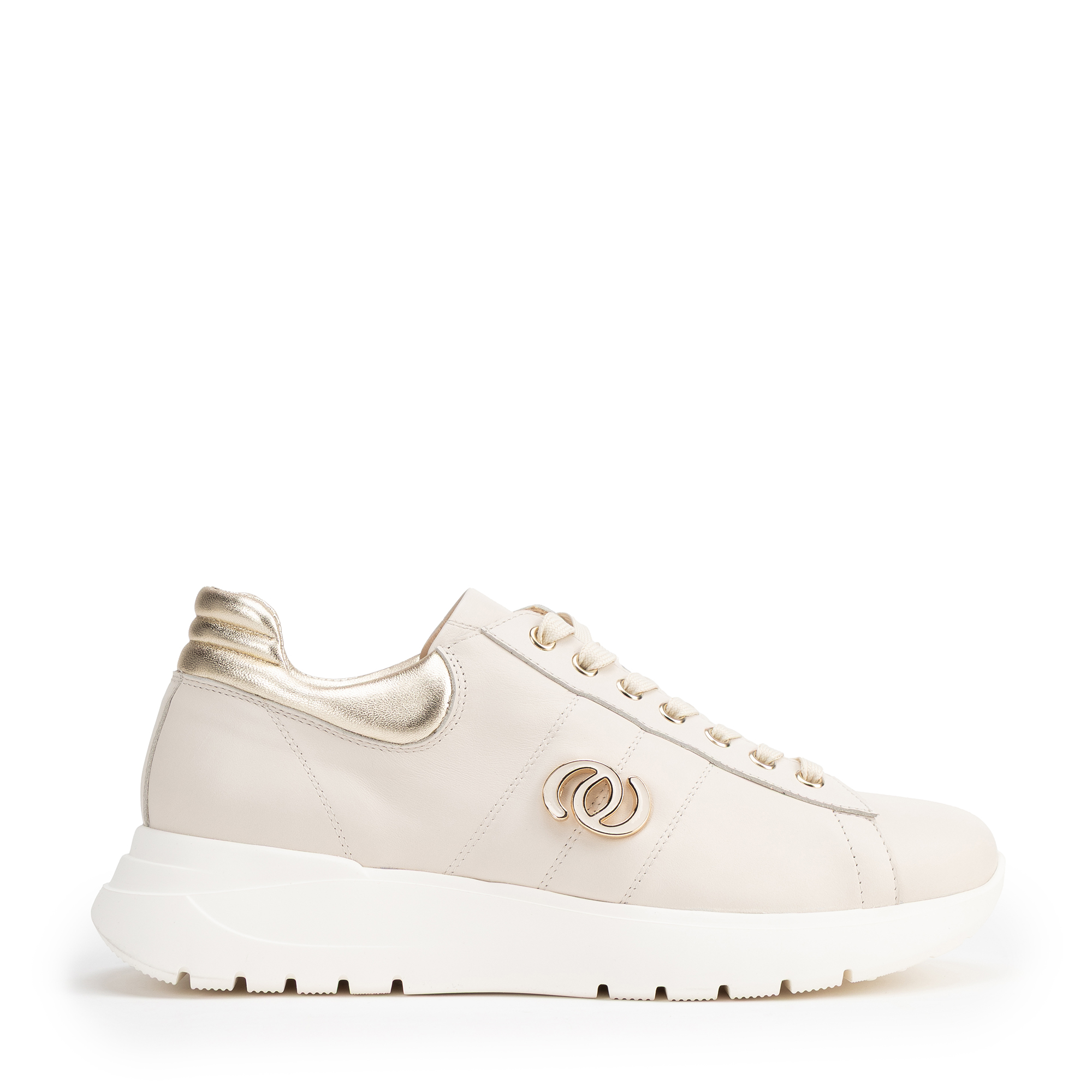 Damskie sneakersy z naturalnej skóry beżowe