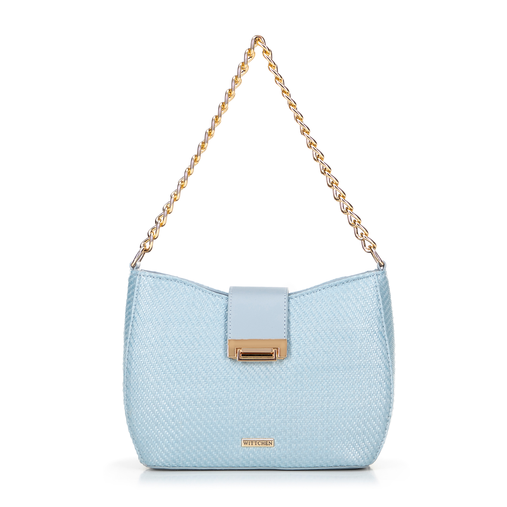 Damska torebka crossbody pleciona niebieska