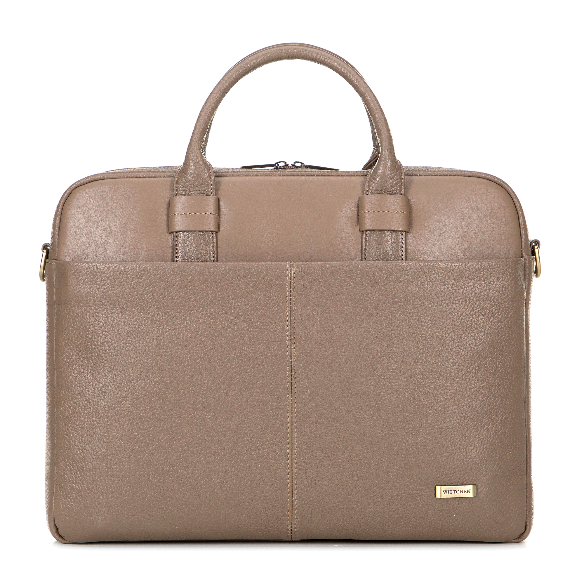 Torba na laptopa 16" ze skóry taupe