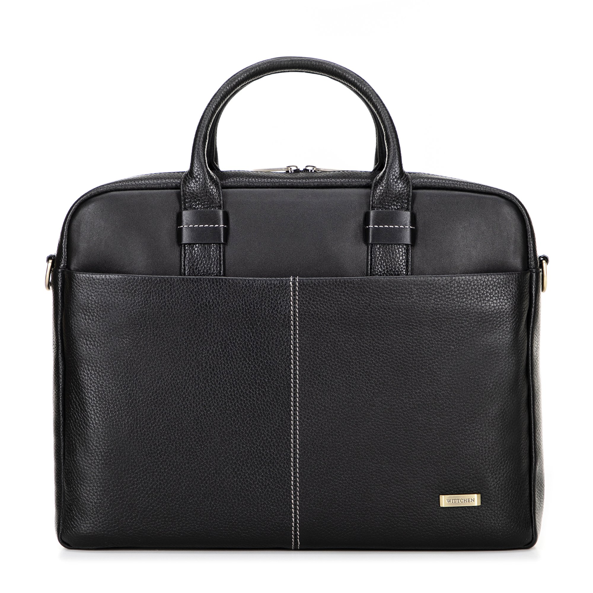 Torba na laptopa 16" ze skóry czarna