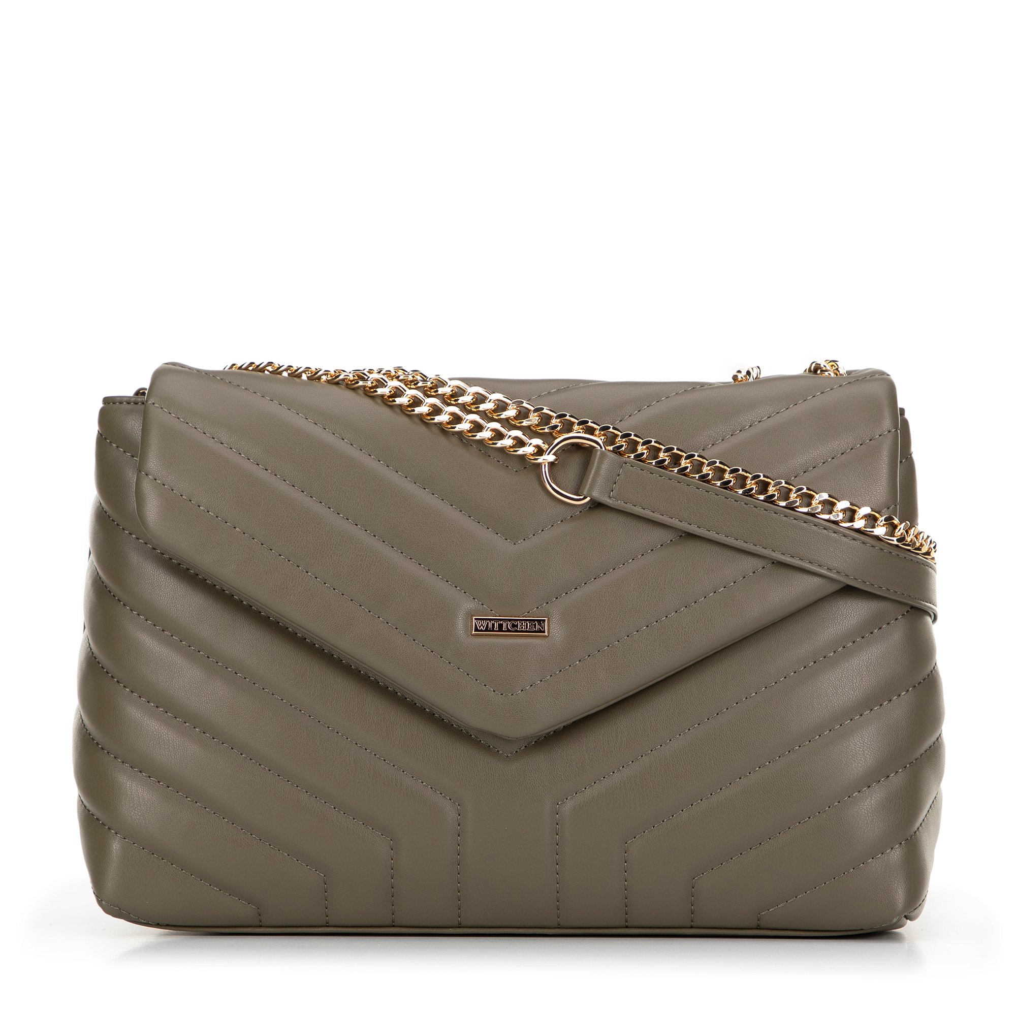 Damska crossbody na łańcuszku z ekoskóry zielona