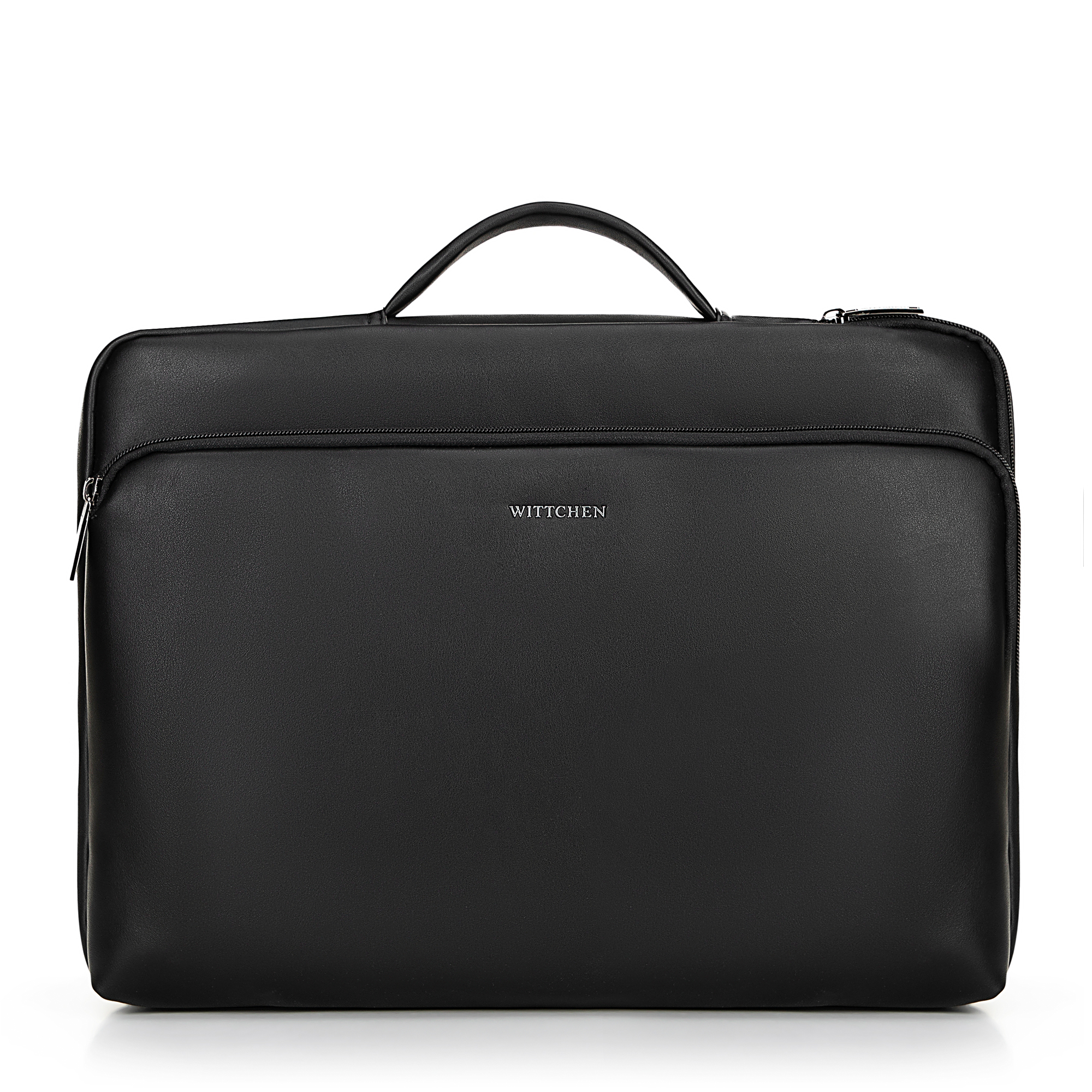 Torba na laptopa 16" z imitacji skóry z bocznym suwakiem czarna