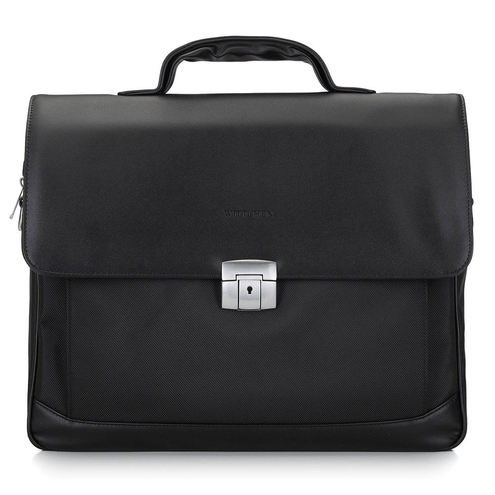 Teczka z kieszenią na laptopa 15,6” z tkaniny czarna