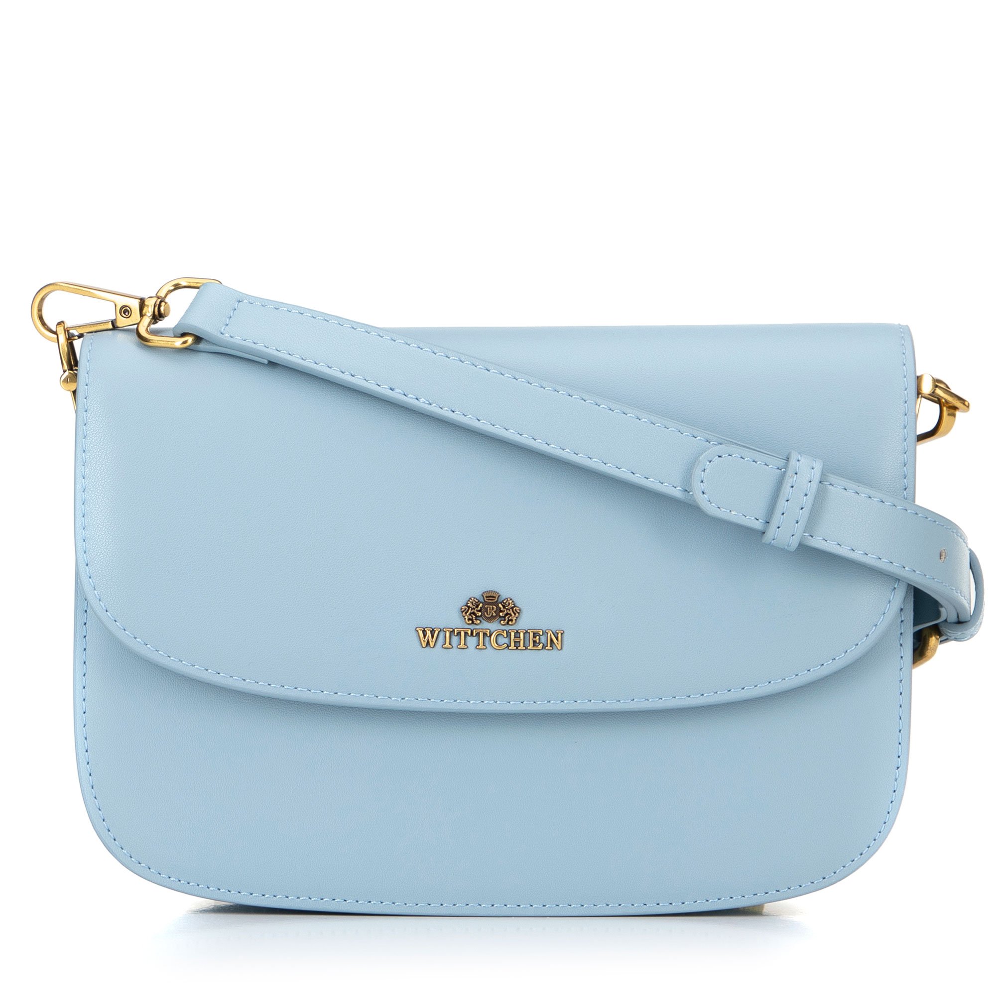Damska crossbody ze skóry naturalnej niebieska