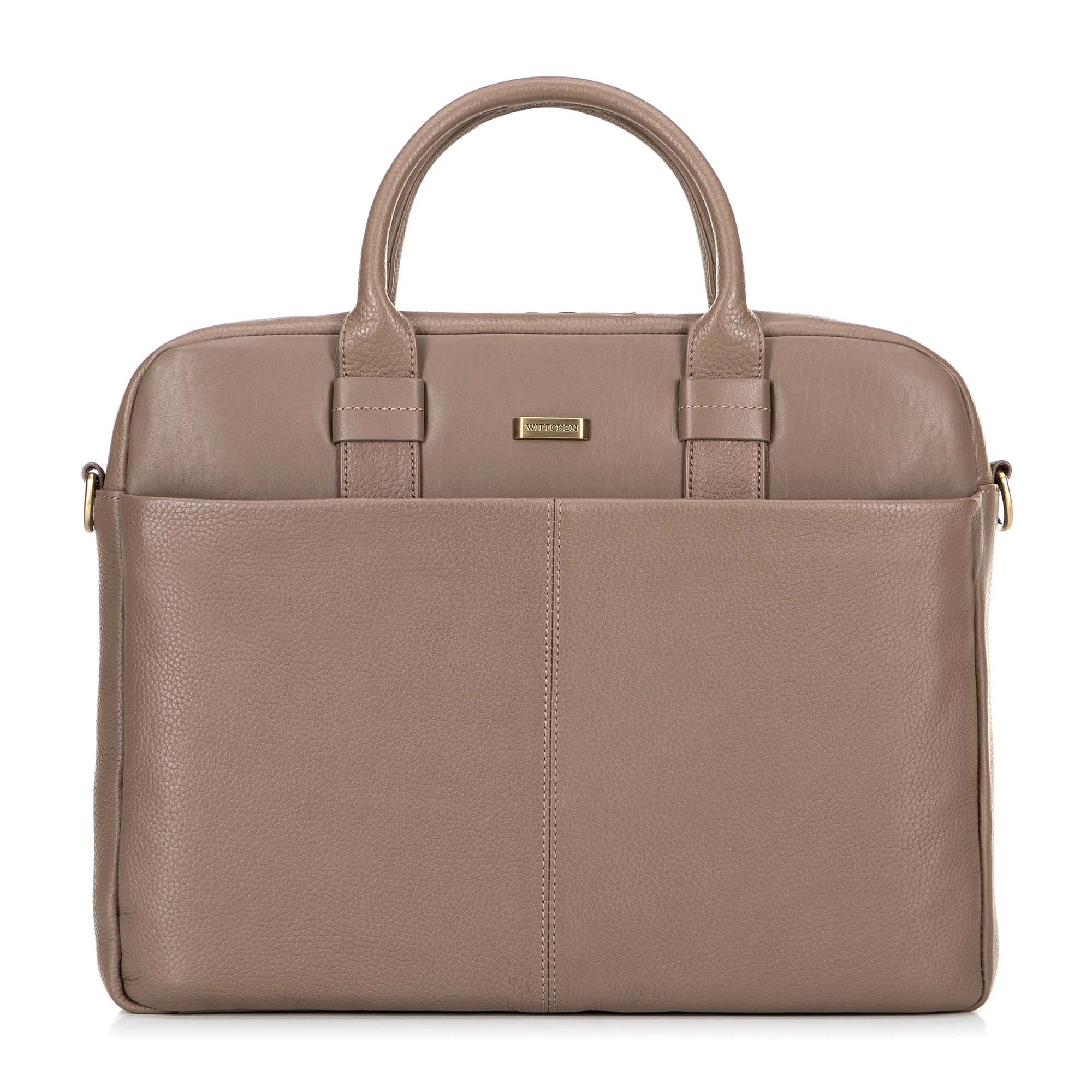 Skórzana torba na laptopa 16” taupe