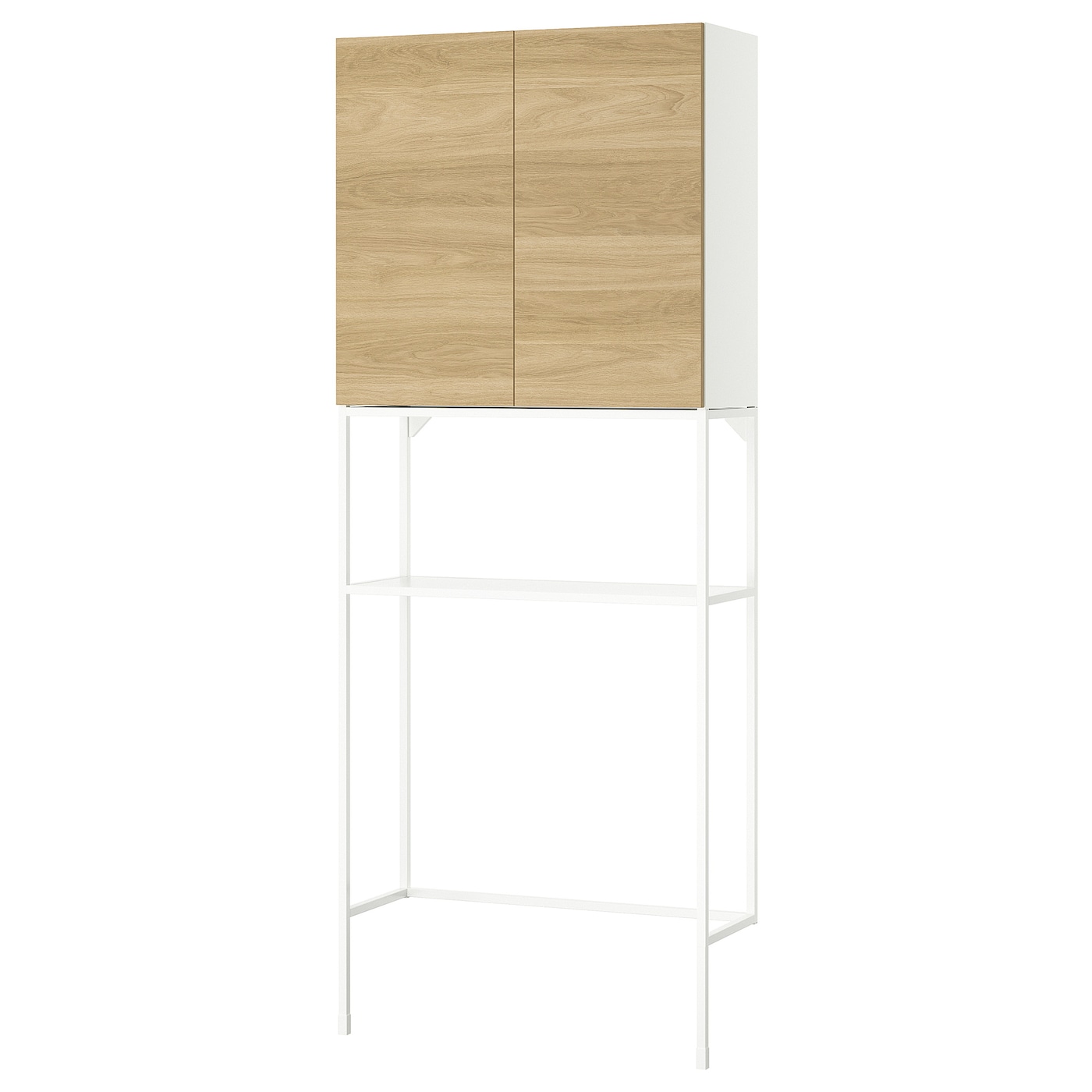 IKEA ENHET regał, biały/imit. dębu, 80x32x204 cm