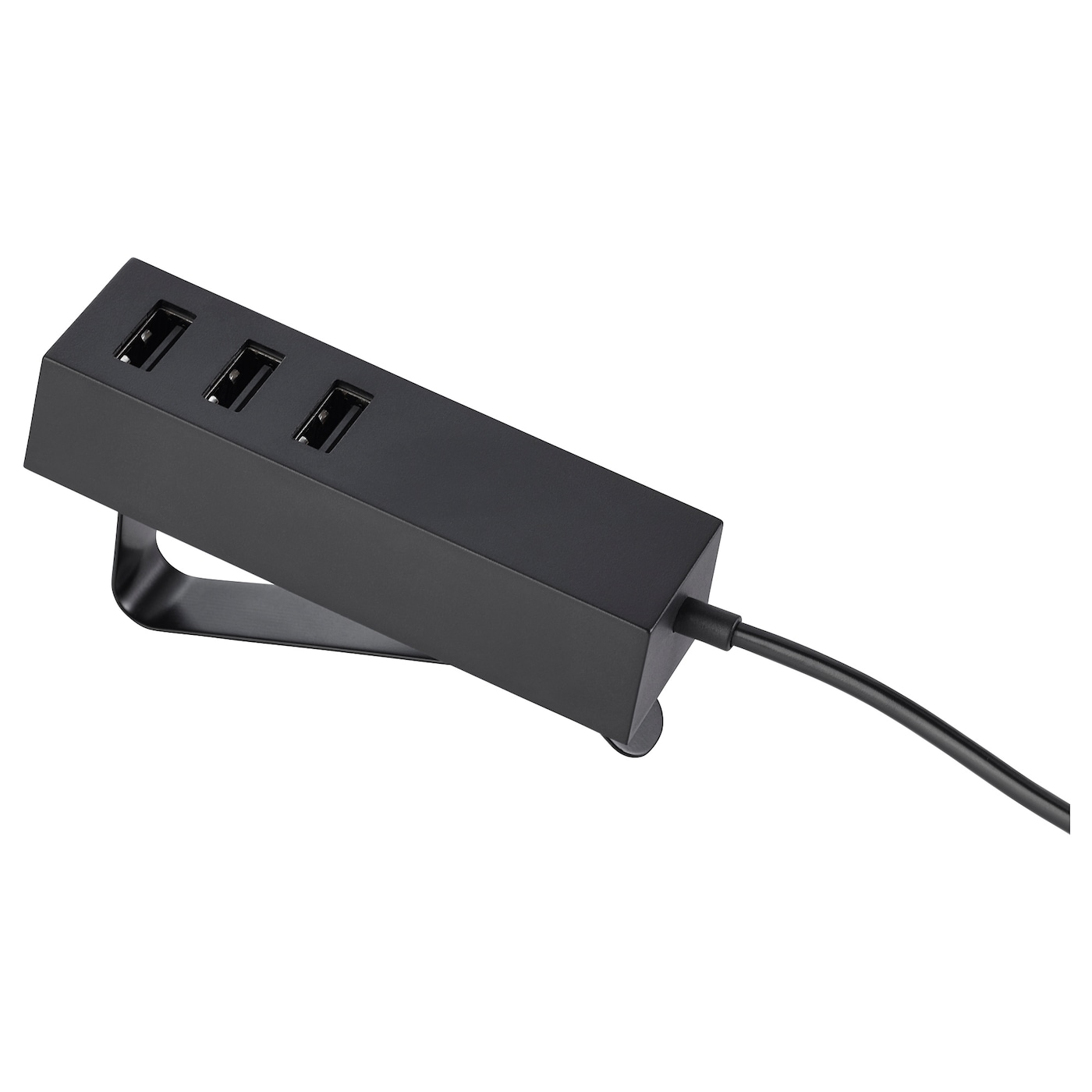 IKEA LÖRBY ładowarka USB z klipsem, czarny, Długość: 9 cm