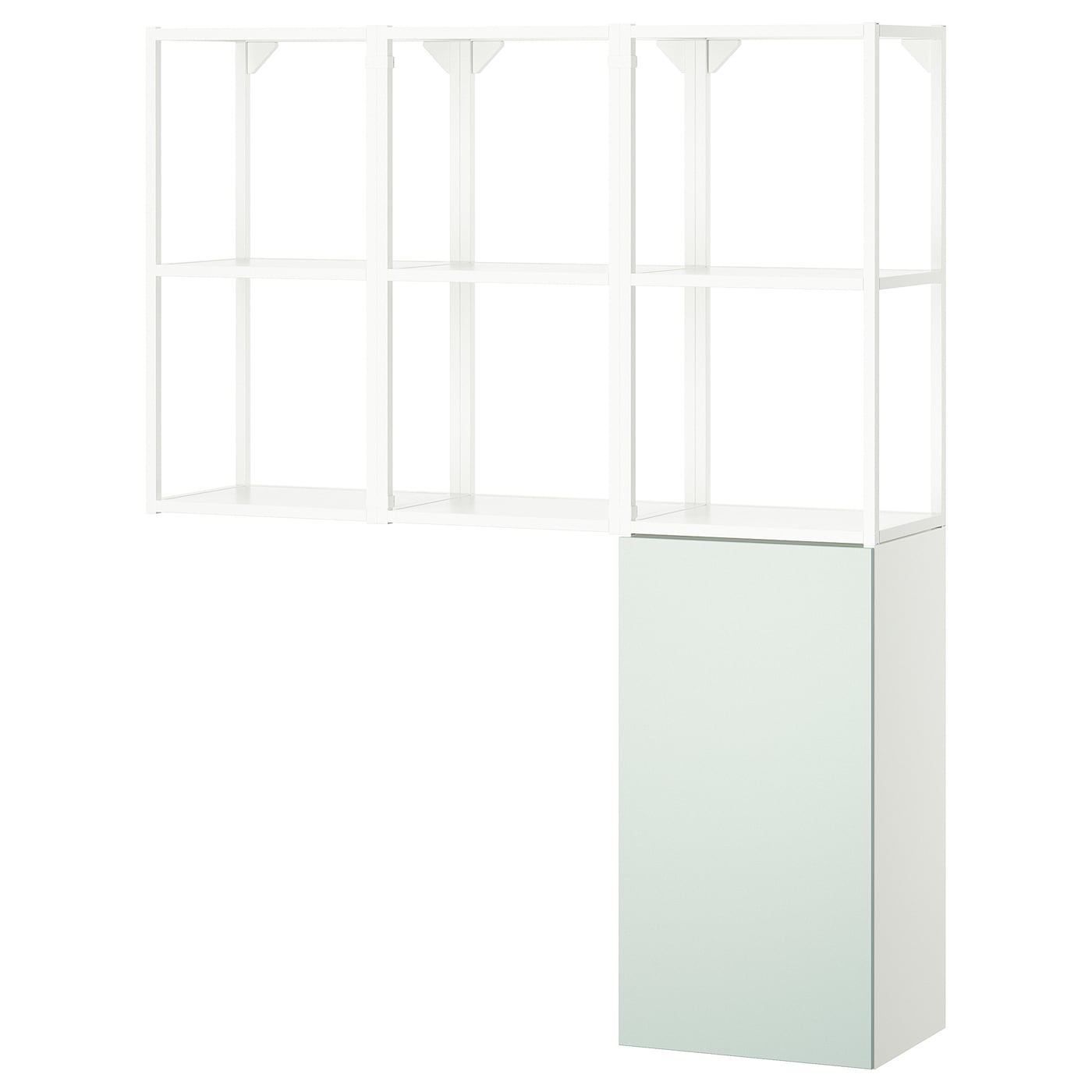IKEA ENHET regał, biały/blady szarozielony, 120x32x150 cm