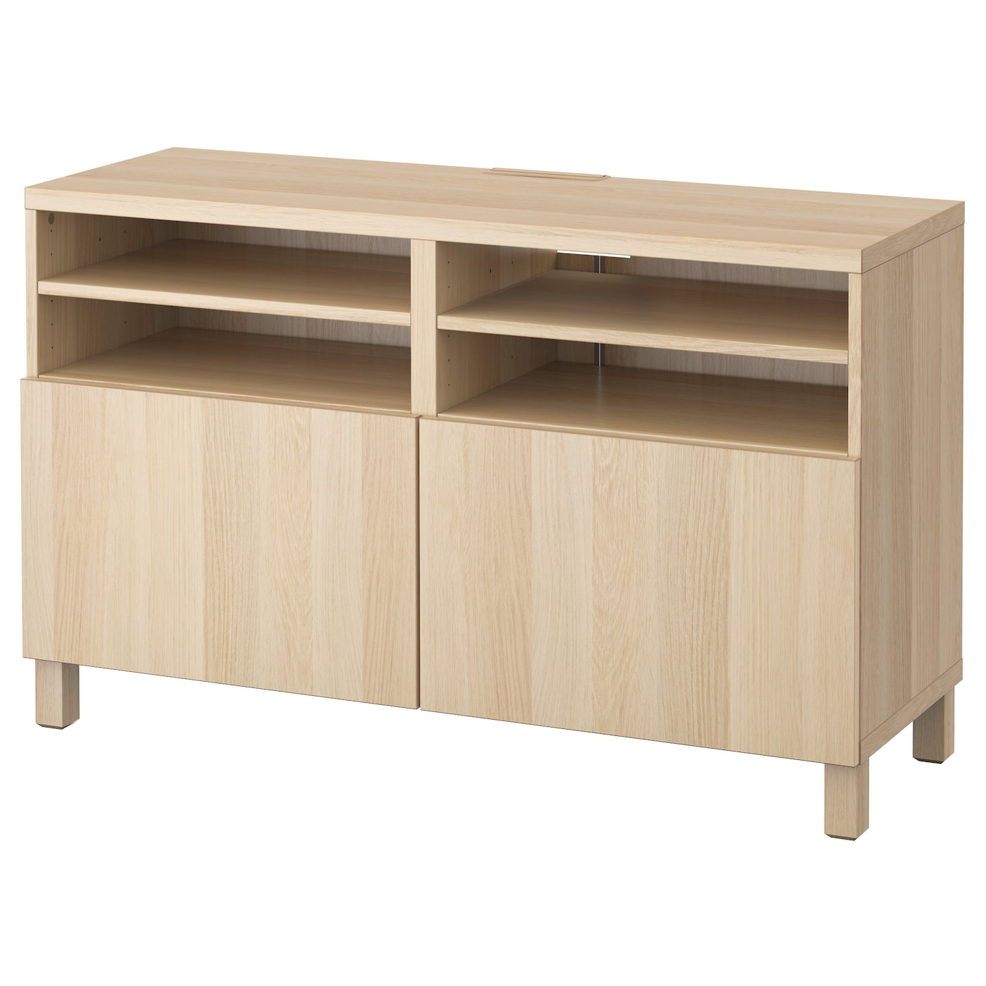 IKEA BESTÅ ława TV z drzwiami, imitacja dębu bejcowanego na biało/Lappviken/Stubbarp imitacja dębu bejcowanego na biało, 120x42x74 cm