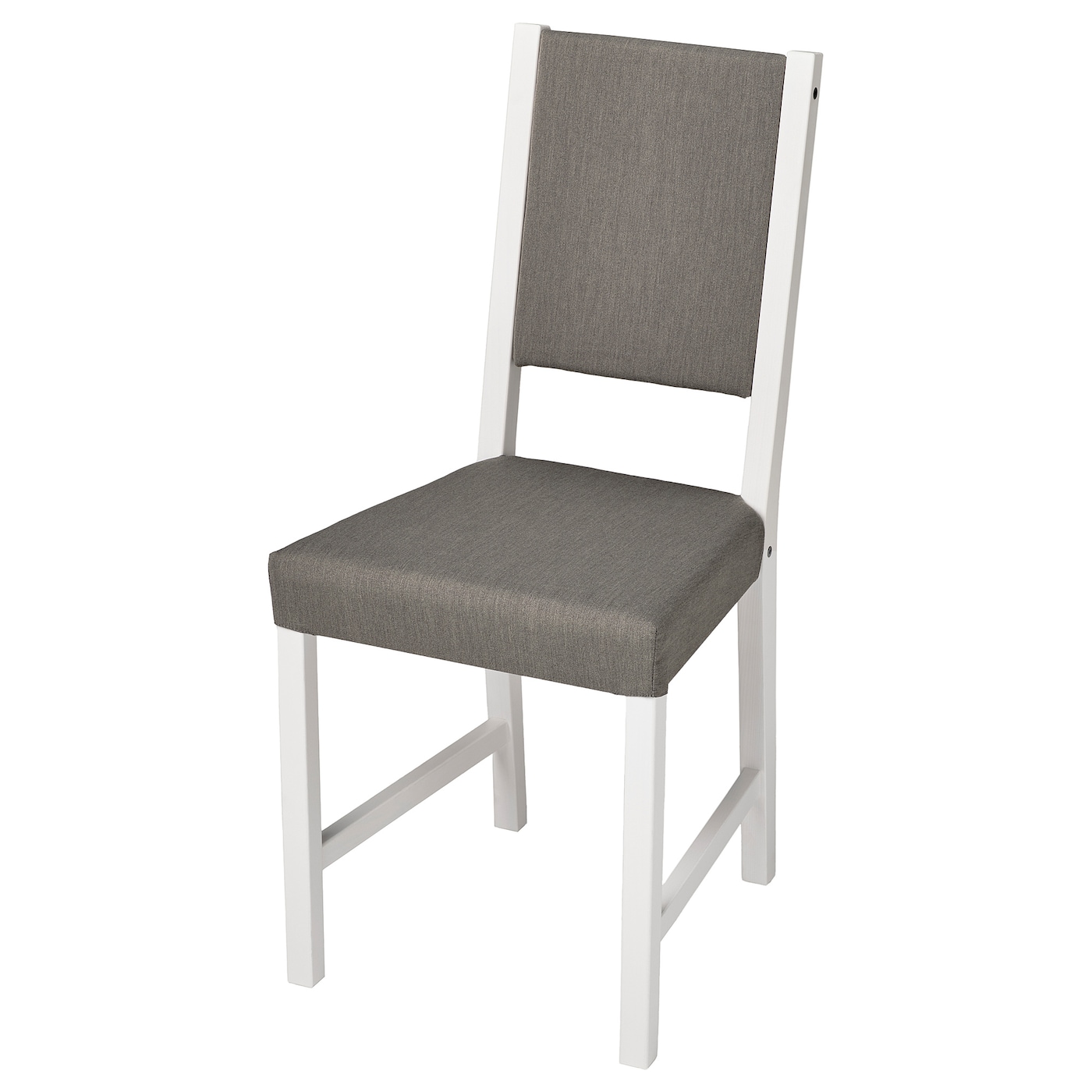 IKEA STEFAN krzesło, biały/Knisa szary/beż, Głębokość: 49 cm