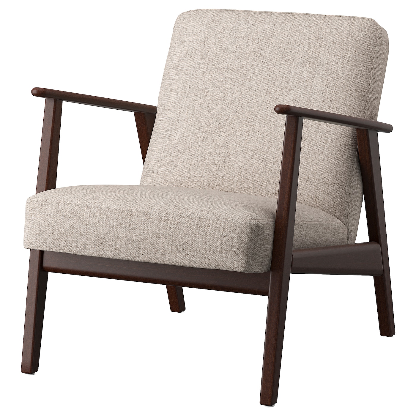 IKEA EKENÄSET fotel, Kilanda jasnobeżowy, Wysokość oparcia: 46 cm