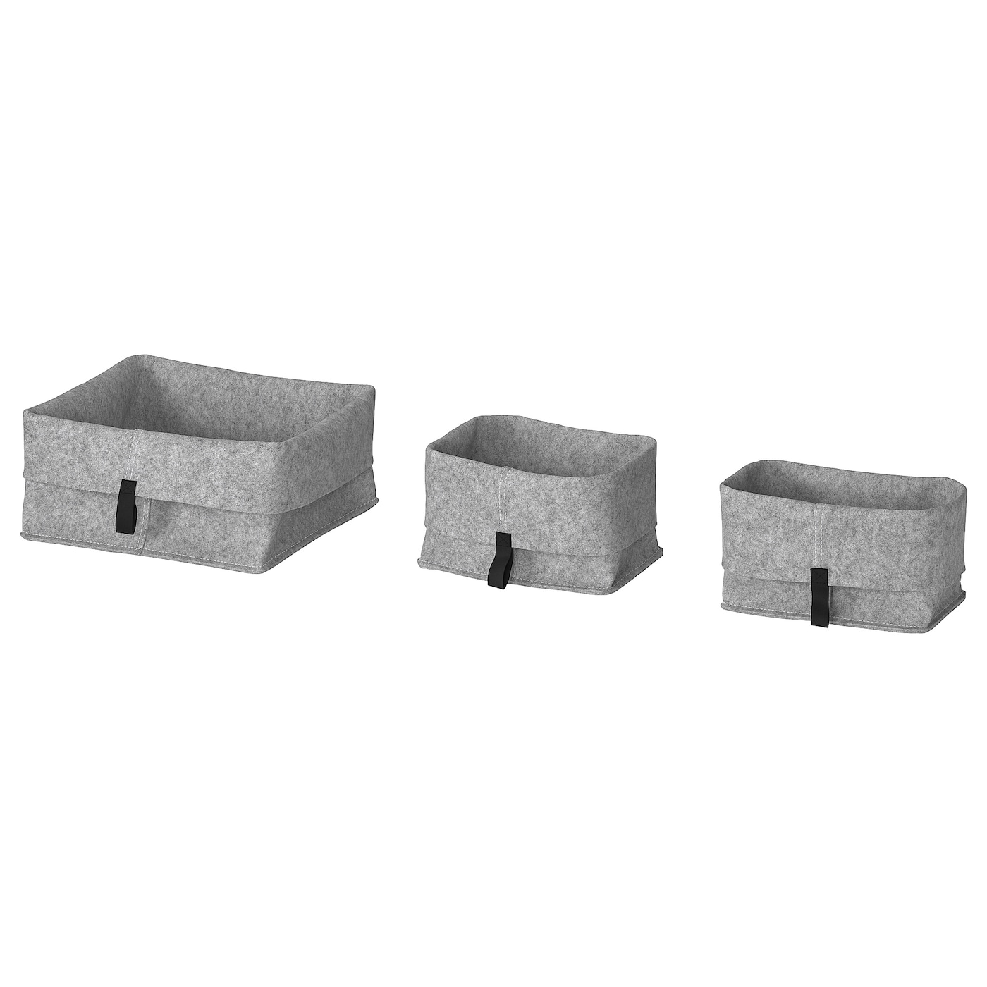 IKEA RAGGISAR kosz, 3 szt, szary