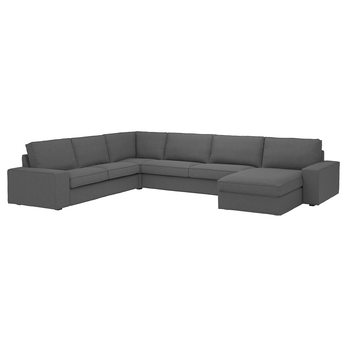 IKEA KIVIK sofa narożna 6-osobowa z szezl, Tallmyra średnioszary, Głębokość: 95 cm