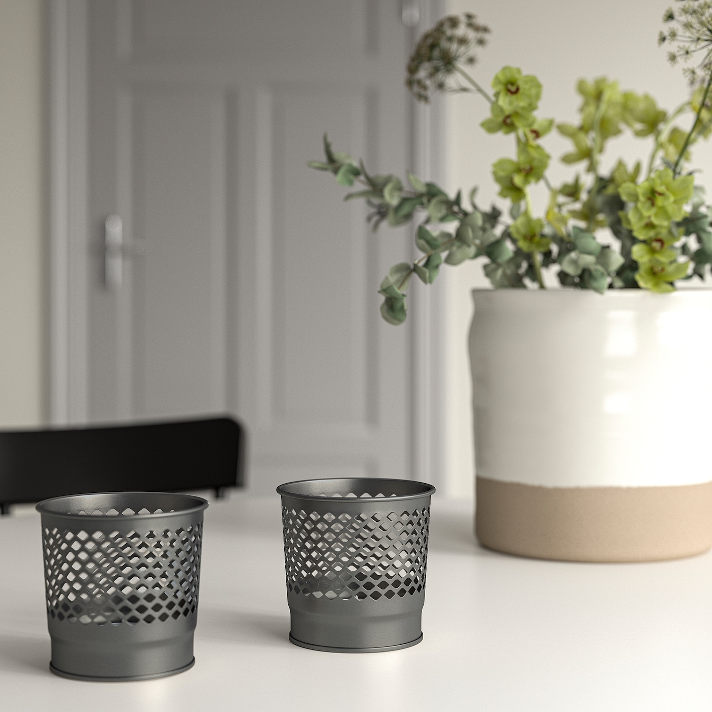IKEA BERGGRAN świecznik, szary, 9 cm