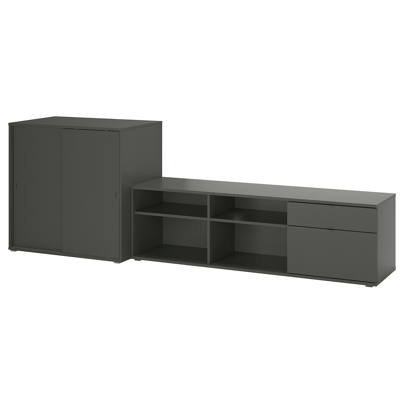 IKEA VIHALS TV/kombinacja regałowa, ciemnoszary, 275x47x90 cm