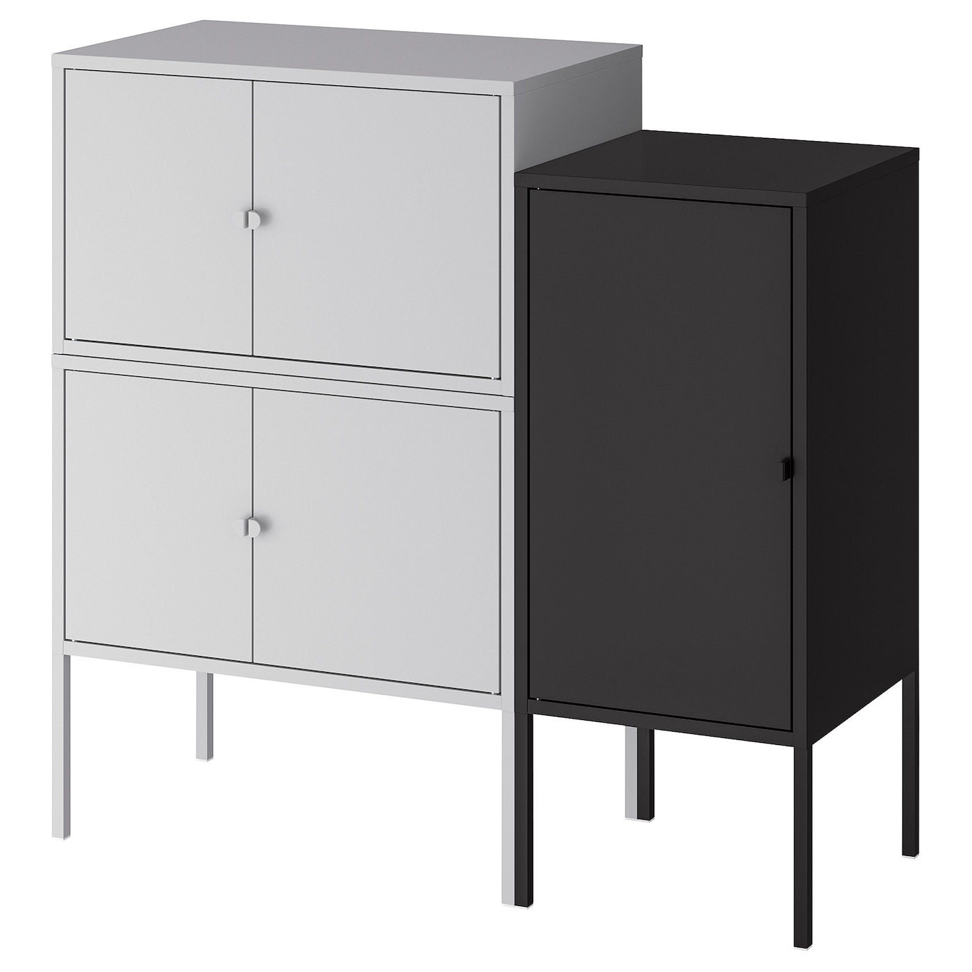 IKEA LIXHULT kombinacja szafek, szary/antracyt, 95x35x92 cm