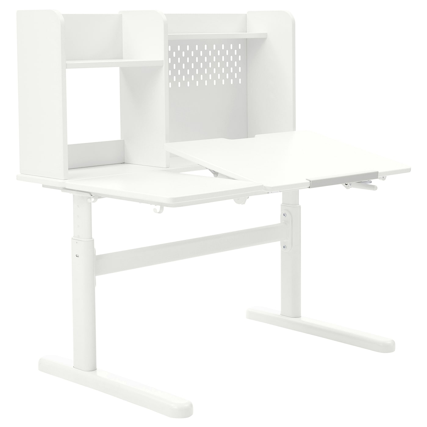 IKEA BERGLÄRKA biurko, biały/przechylny, 100x70 cm