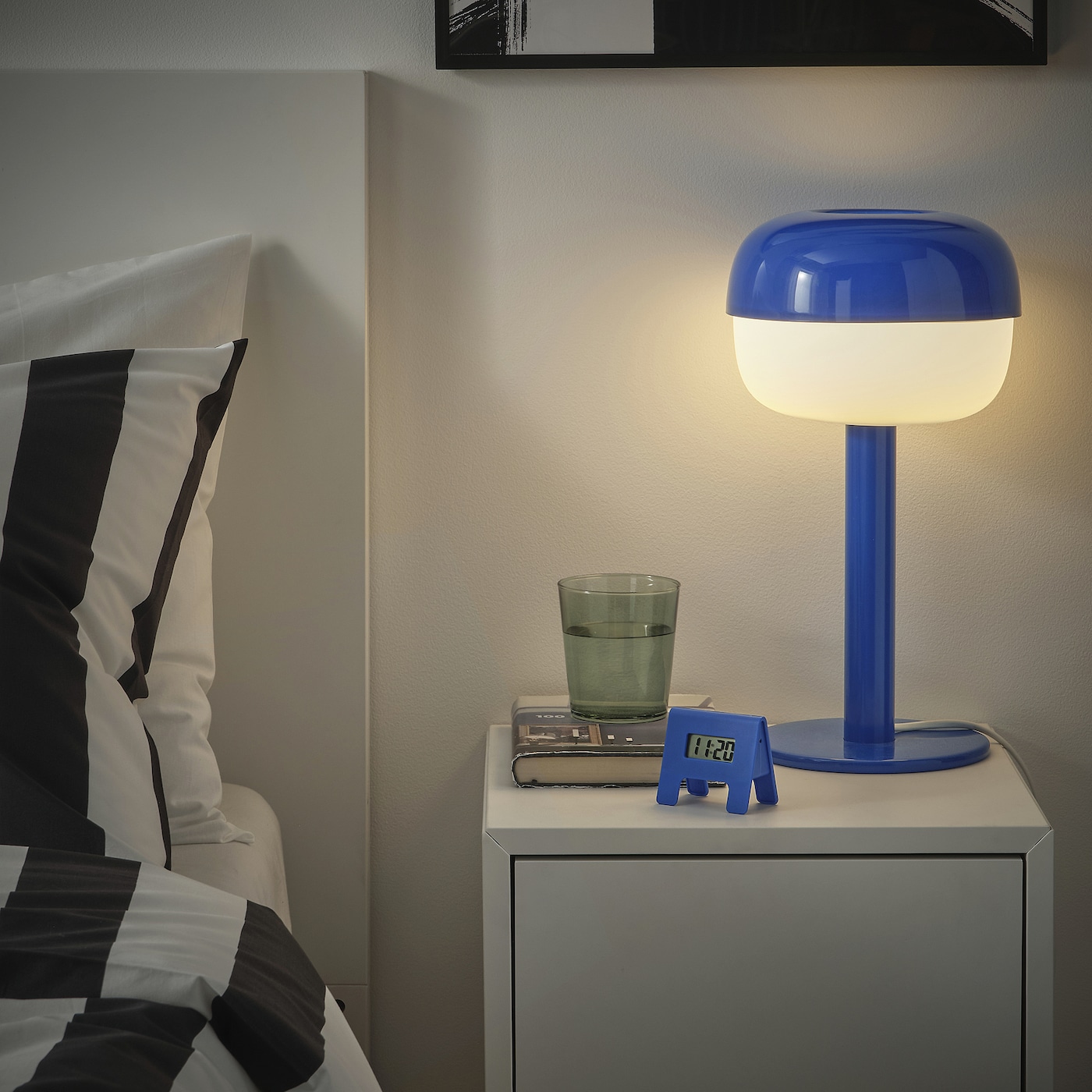 IKEA KUPONG budzik, jaskrawoniebieski, 7x6 cm