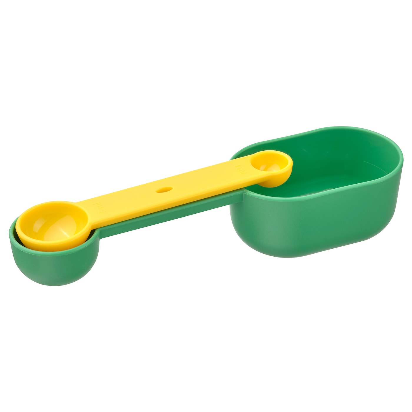 IKEA UPPFYLLD miarka, zestaw 2 szt, jaskrawozielony/jaskrawożółty