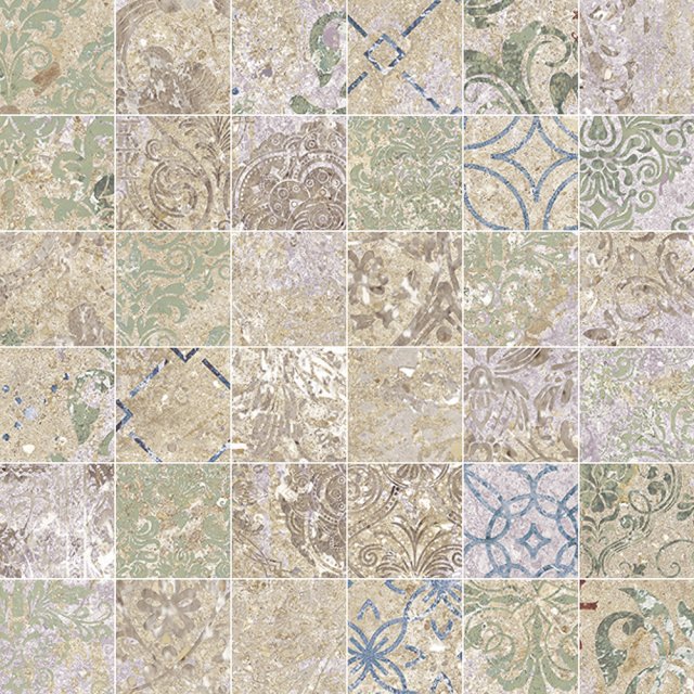 Gres szkliwiony hiszpański Aparici BOHEMIAN BLEND NAT. MOSAICO 5X5 ma