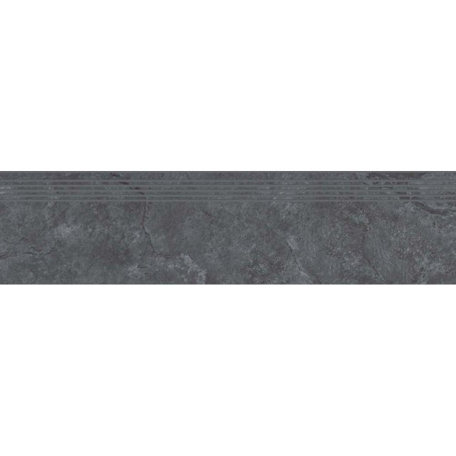 Gres szkliwiony stopnica COLOSAL graphite mat 8mm 29,8x119,8 gat. I