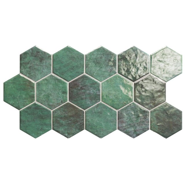 Gres szkliwiony hiszpański Realonda HEX ZELLIGE błyszczący 26,5x51 ga
