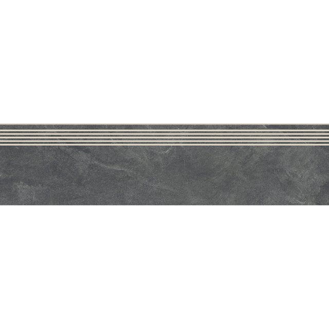 Gres szkliwiony stopnica QUEENS graphite mat 29,8x119,8 gat. I Cersan
