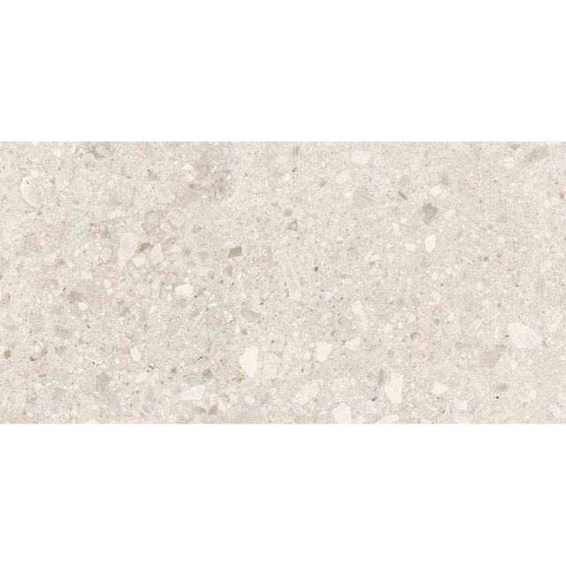 Gres szkliwiony KERMOS TERRAZZO NUOVO white mat 59,8x119,8 gat. II