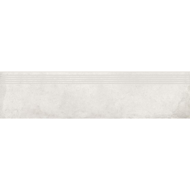 Gres szkliwiony stopnica DIVERSO white mat 29,8x119,8 gat. I