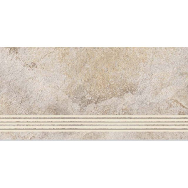 Gres szkliwiony stopnica GAIA cream structure mat 29,8x59,8 gat. I