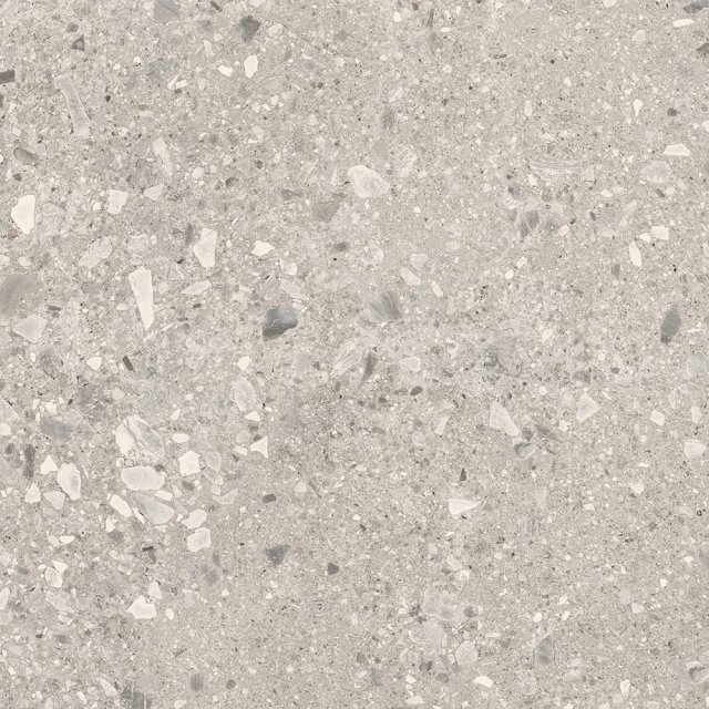 Gres szkliwiony KERMOS TERRAZZO NUOVO light grey mat 119,8x119,8 gat.