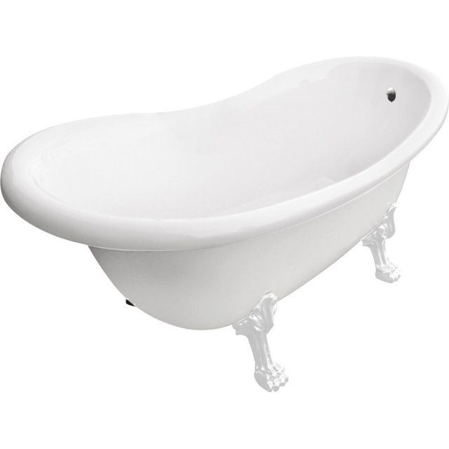 BESCO Wanna wolnostojąca OTYLIA 170x77 cm nogi białe #WKO-170W+BI