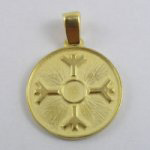 Amulet Ochronny Algiz - pozłacany