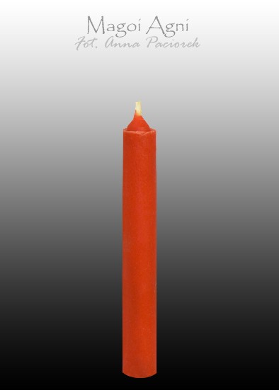 Świeca z wosku 9x1,2cm - czerwona