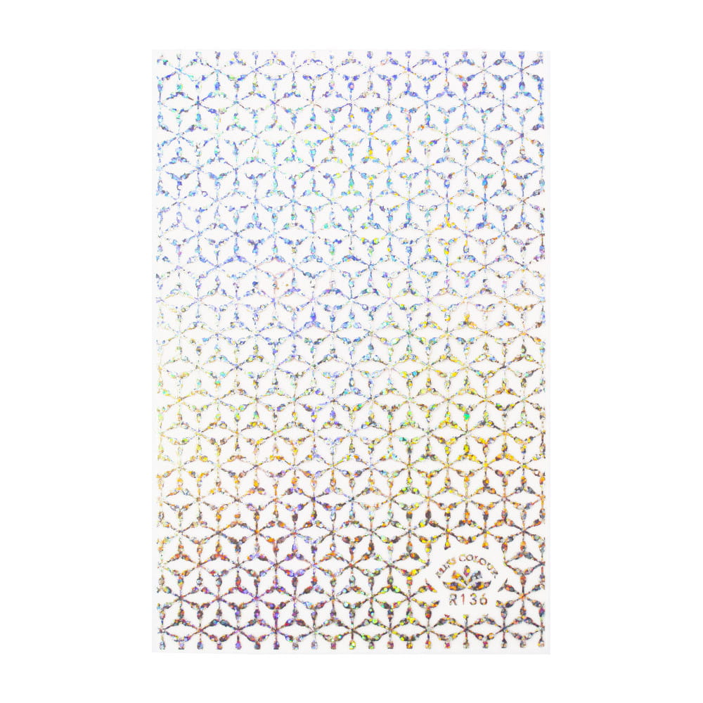 Naklejki do paznokci cienkie ornamenty R136 holo