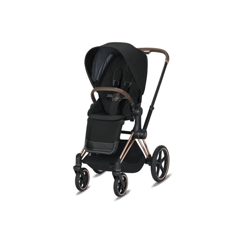 Cybex, Priam 2.0 - wózek spacerowy-Deep Black-Rose Gold