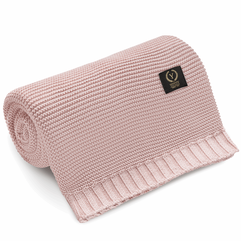 Yosoy Kocyk FRENCH bambus-bawełna - 100 x 80 cm-Pudrowy Róż