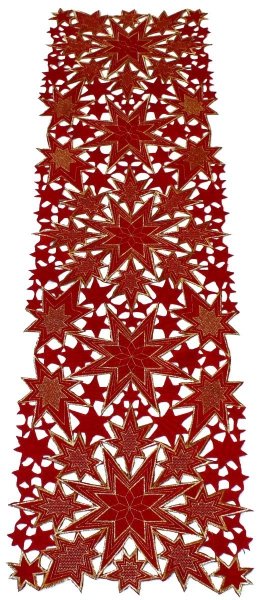 Obrus Świąteczny Star 40x140 wz. 6142 Kolor: Czerwony