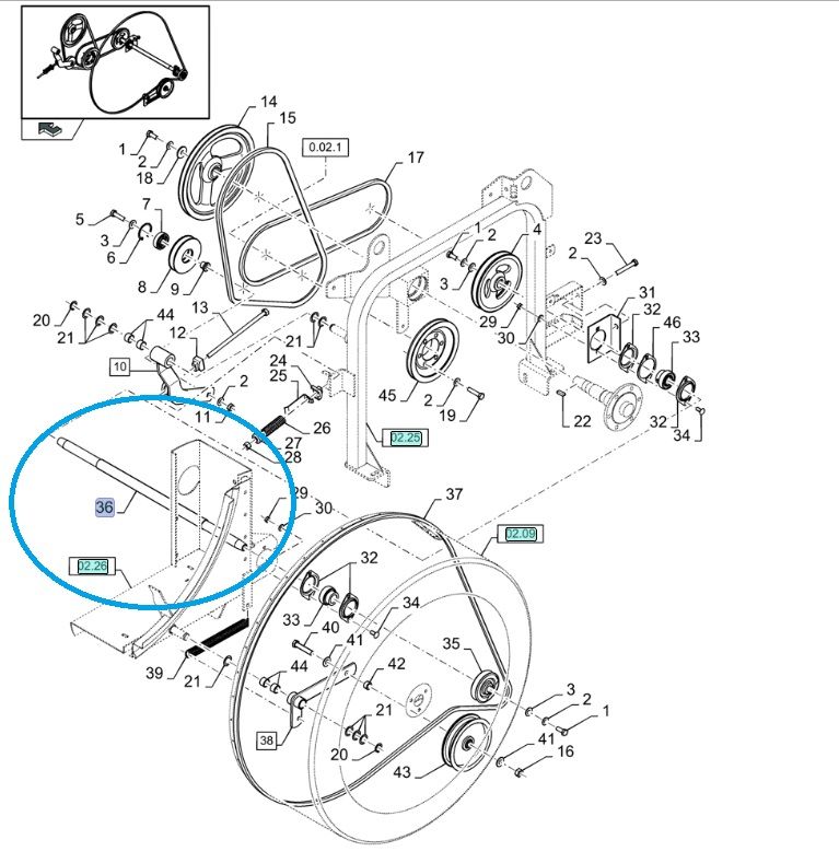 Wałek pośredni New Holland TC 84460842 47474034 CNH