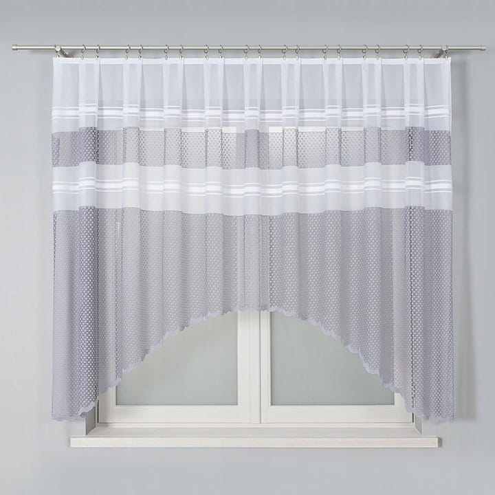 Firana klasyczna żakard 300 cm x 160 kolor biel/szary