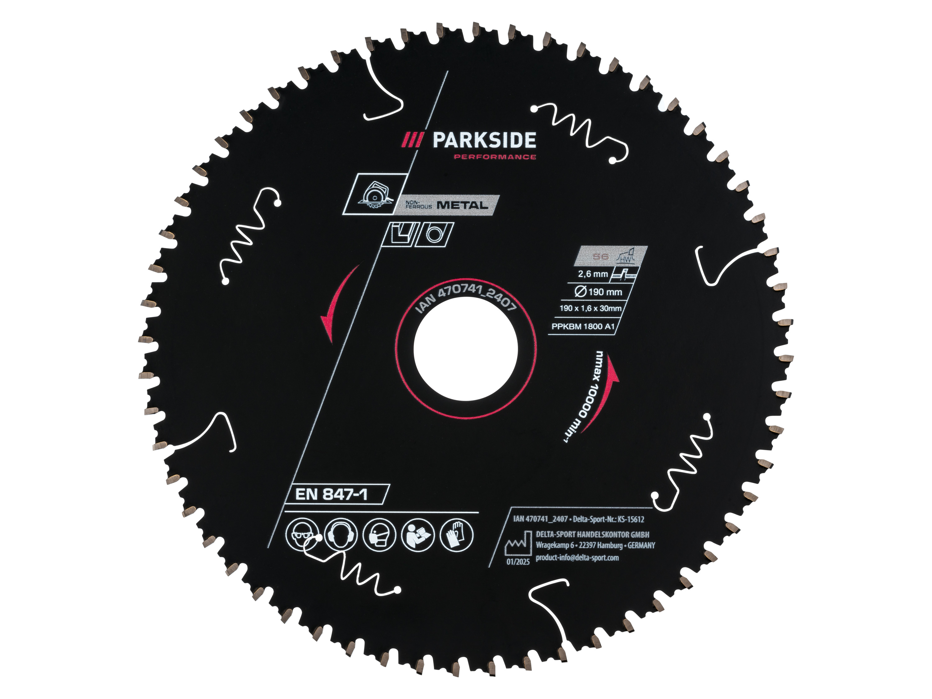 Parkside Performance Tarcza do piły z węglikami spiekanymi, 190 mm aluminium