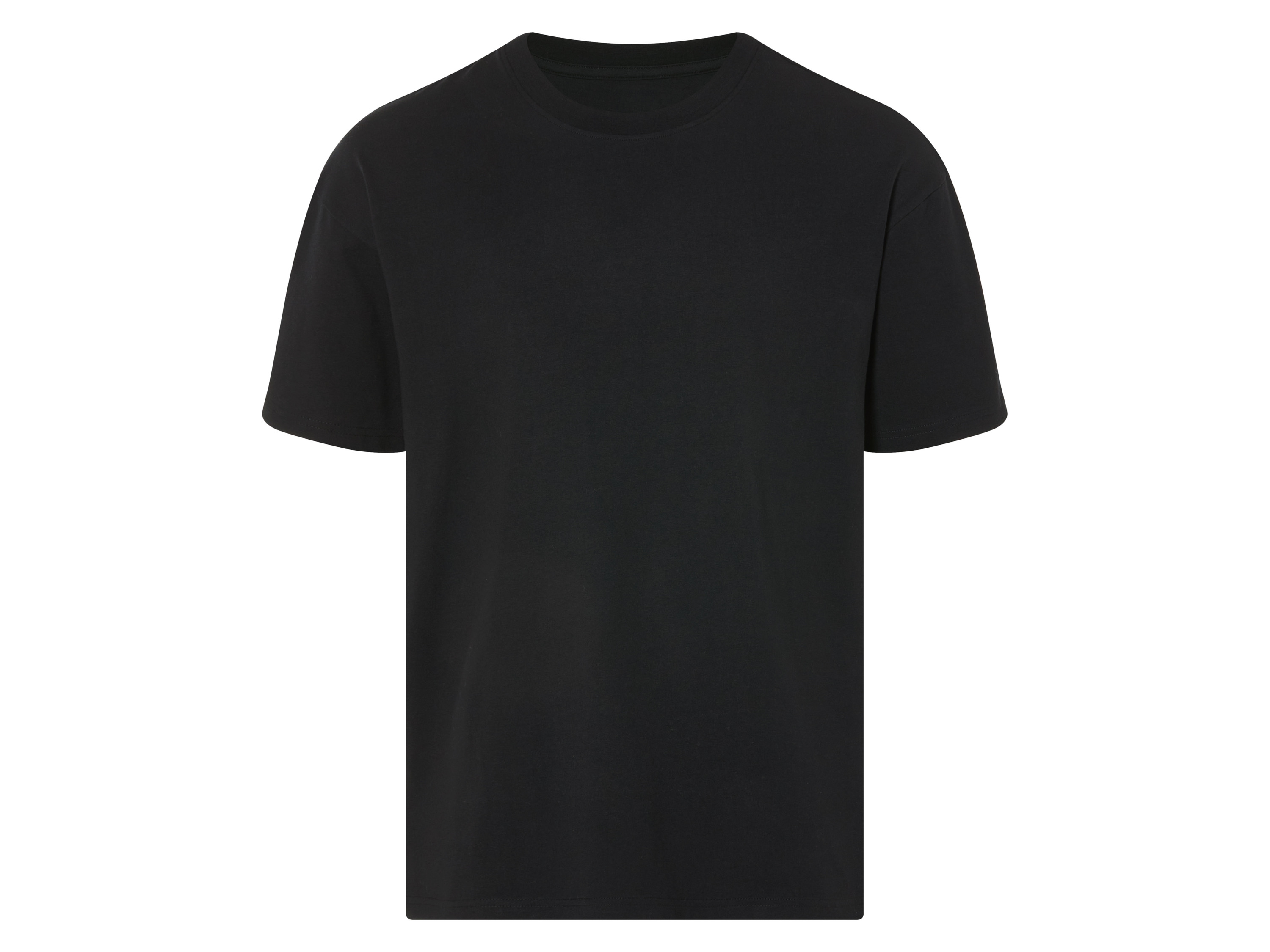 Livergy T-shirt oversize męski z bawełny Czarny, L 52/54