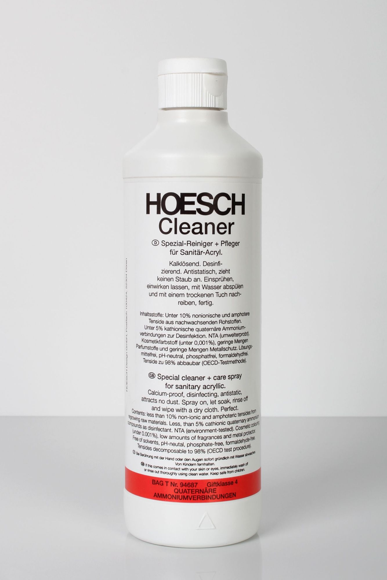 Darmowa Dostawa - Środek czyszczący do wanien, brodzików i kabin 500 ml Hoesch Clean&Schiny 699900