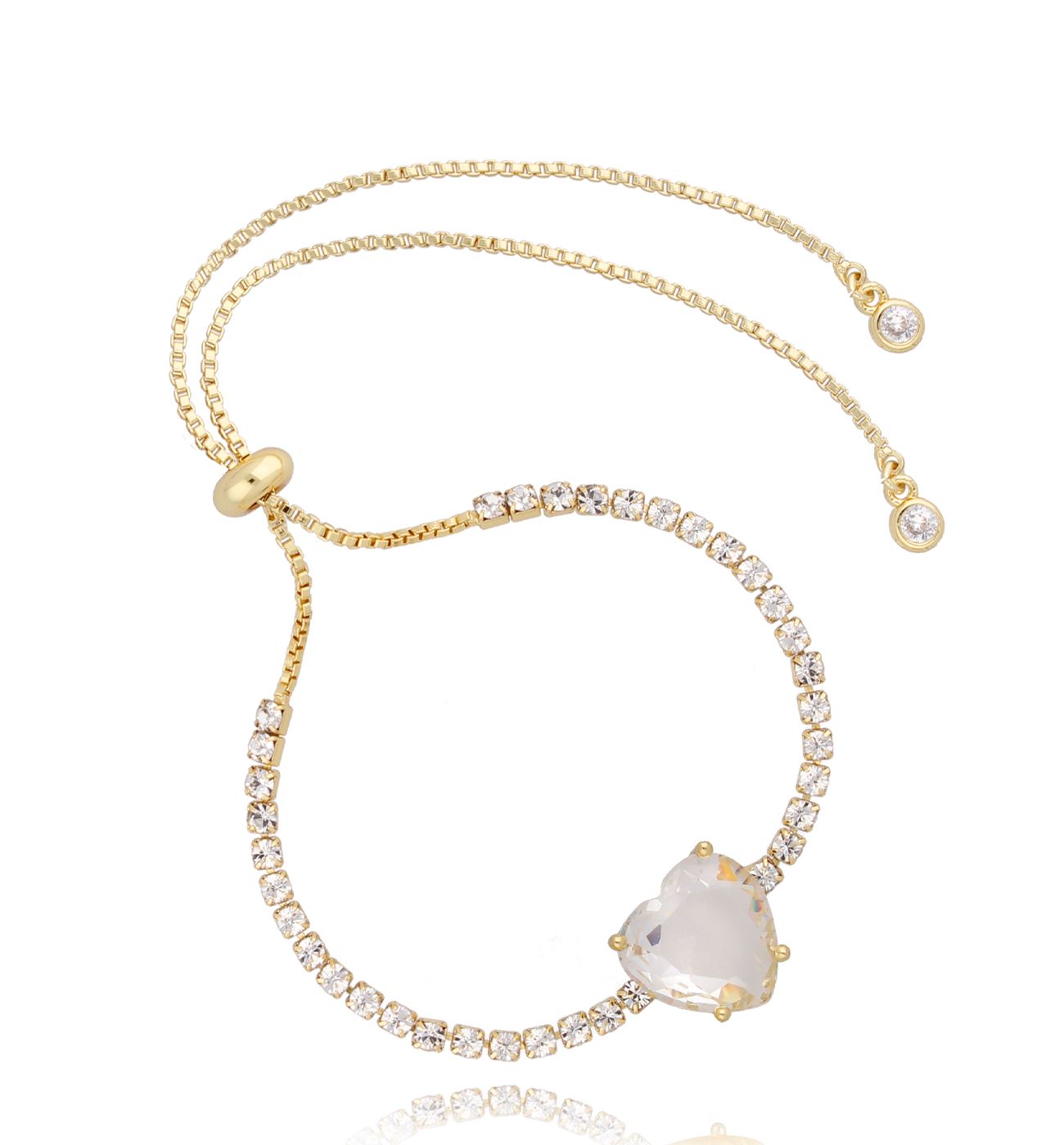 Bransoletka z transparentnym sercem Sunshine BSS0062 - By Dziubeka