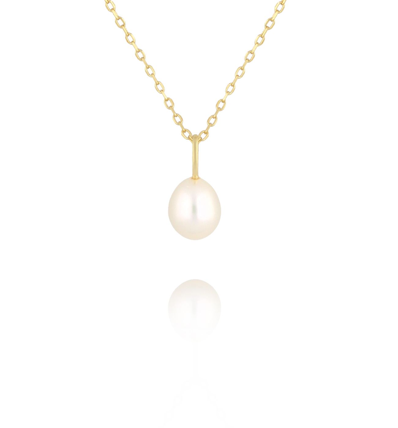 Naszyjnik złoty z perłą Globe Gems NFA0044