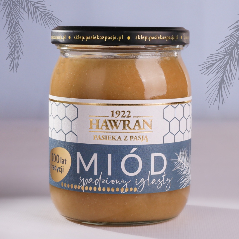 Miód spadziowy iglasty jasny 650g - Pasieka z Pasją Hawran